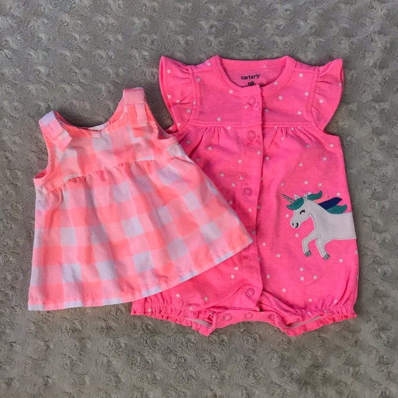 Carter’s Newborn Baby Girl Bundle Unicorn Romper